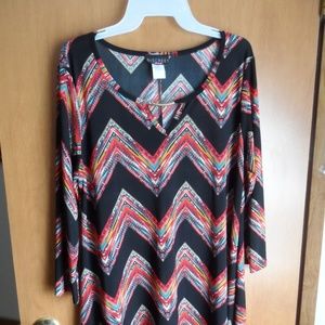 womens colorful tunic with shark bite ends